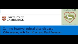 Cambridge Vet School IVDD Q&A June 2021