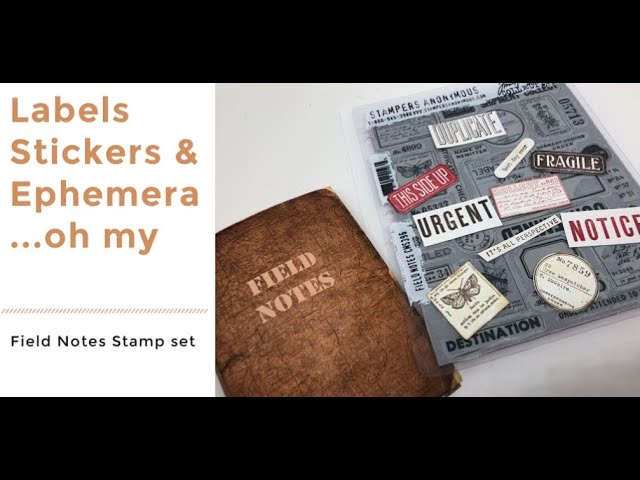 Creating Labels and Stickers using Tim Holtz Field Notes Stamp Set