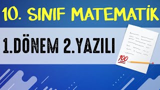 Matematik 10. Sınıf 1. Dönem 2. Yazılı Çalışması Şenol Hoca