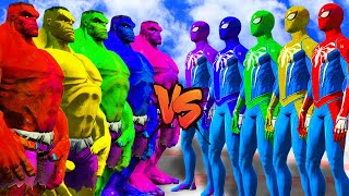 Team Hulk Savage Vs Color Team Spider-Man Color - Epic Superheroes War - Marvel Battle