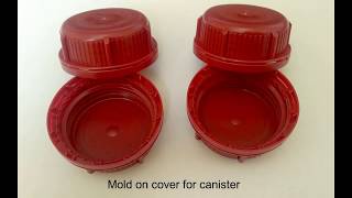 Mold on cover for canister