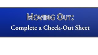 Moving Out Completing A Check-Out Sheet