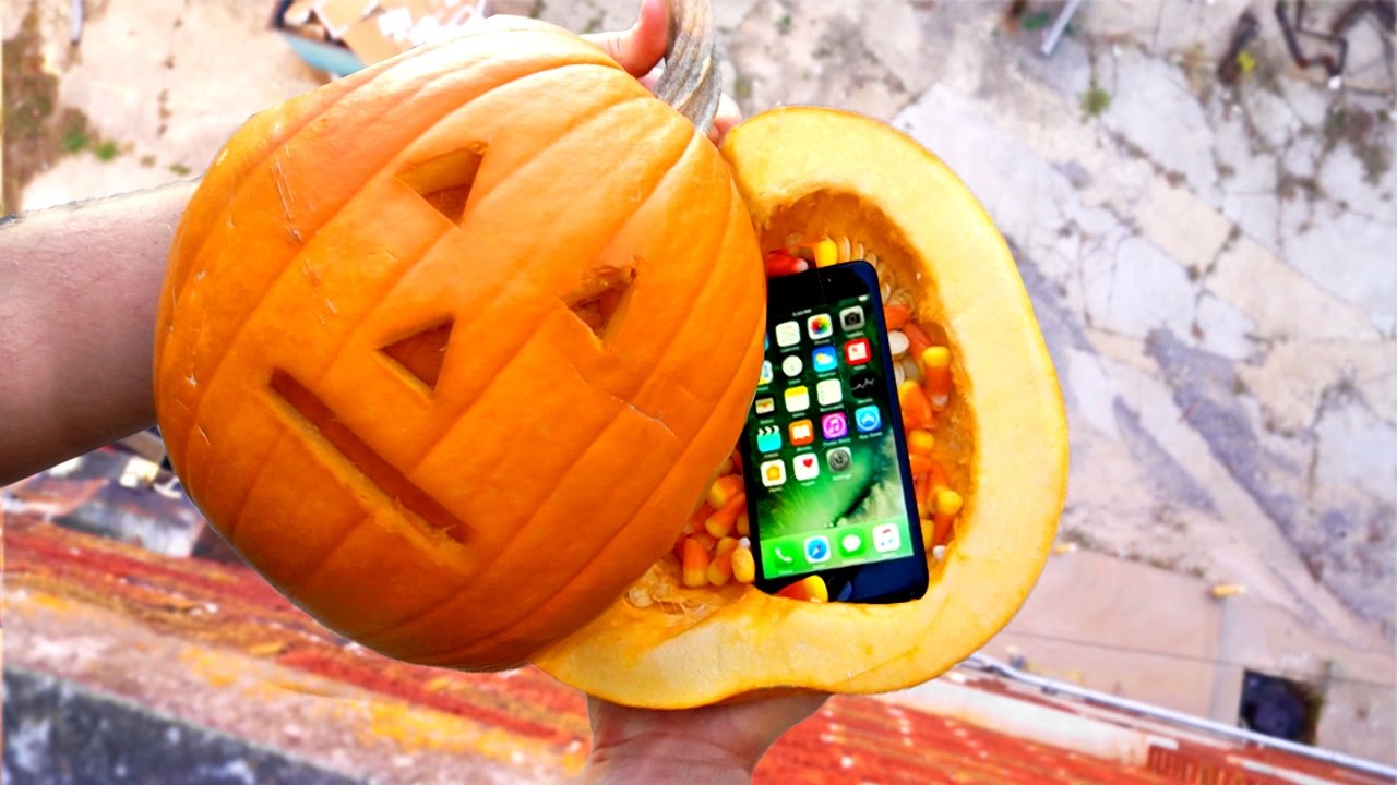 Can a Pumpkin Protect an iPhone 7 from 100ft Drop Test?