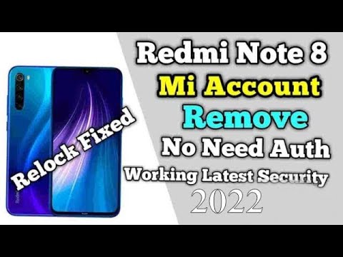 Remove Mi Account Redmi Note 8 2022 Remove Mi Account Redmi Note 8 2022