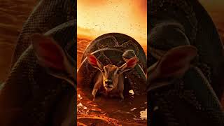 Life-Or-Death Moment Antelope Sinks In Mud As Python Locks In