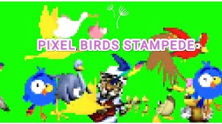 Pixel Birds Stamped Green Screen Key