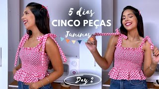 Blusinha De Lastex Com Alças De Amarrar Configurações Para Costurar - Dia 2