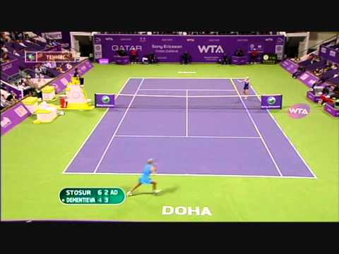 エレナ デメンティエワ vs． Samantha Stosur （Doha 2010 - Part 1）