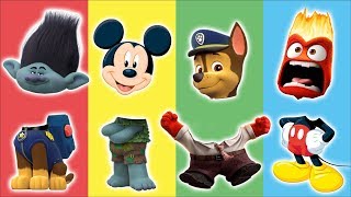 Wrong Heads Paw Patrol Trolls Mickey Mouse Finger Family Nursery Rhymes Song Colors For Kids