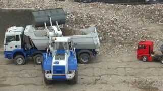 LIEBHERR RADLADER LOAD TINY TRUCK 1.24 + AROCS MAN KIPPER RC BUILD ROAD