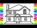 How to Draw House| House Coloring Page| Fun Coloring For Kids| Learning Colors| Educational Art