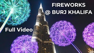 Fireworks At Burj Khalifa In Dubai For New Year 2024 Full Video 4K