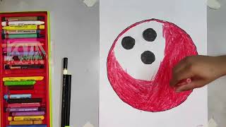 How To Draw And Color Bowling Ball For Kids? Step By Step