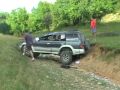 Mitsubishi Pajero off road crash