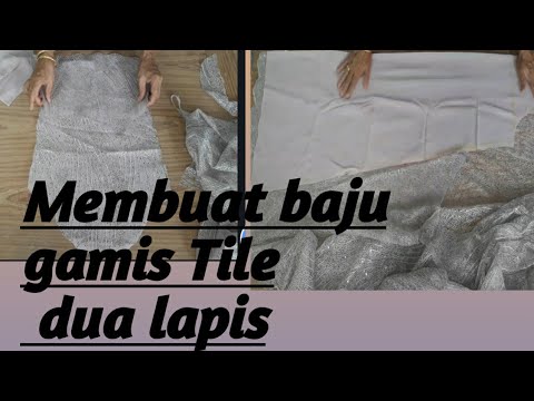 Membuat baju tile gamis dua lapis/MEMOTONG DAN MENGGUNTING