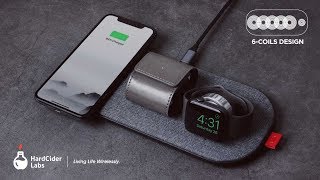 Slicecharge Pro Worlds 1St 6-Coils Wireless Charging Mat With Mfi-Certified Apple Watch Charger.