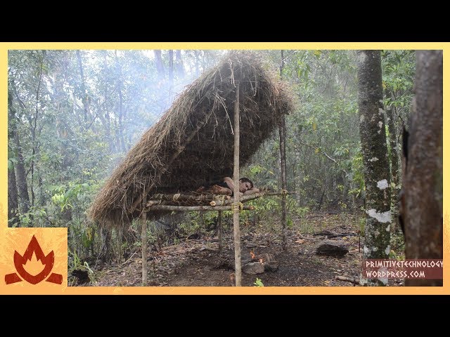 Primitive Technology: Making A Bed Shed - Video
