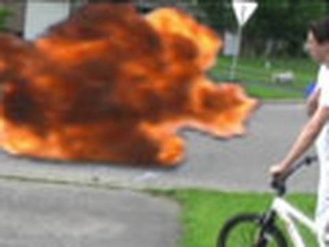 Diet Coke + Mentos LITERALLY EXPLODES WITH FIRE: 2