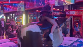 Crazy 😜 Girl Bull 🐂 Riding Highlights Tonight | Benidorm Bull 🐂 | Mechanical Bull 🐂 Riding