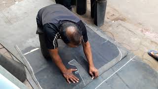 Auto Vehicle car floor Mat Cut Rubber Flooring Install Video