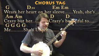 Beautiful Crazy (Luke Combs) Banjo Cover Lesson with Chords/Lyrics - Capo 4th