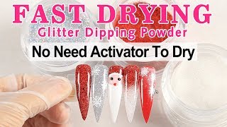 Ombre Glitter Nails for Christmas, using Glitter Nail Fast Drying Dip Powder
