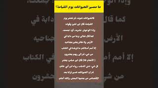 ما مصير الحيوانات يوم القيامة