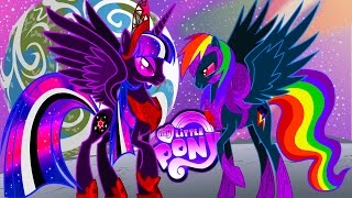 My Little Pony Transform Into Nightmare Moon - Mane 6 Mane 7 Princess - Mlp Coloring Videos For Kids
