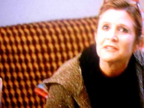 Carrie Fisher Princess Leia gets on stage at Star Wars Celebration V to