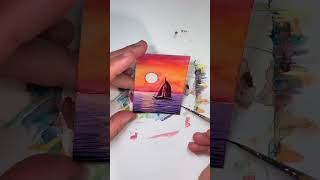 Colorful Sunset. Aceo Painting