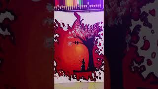 Sunlight With A Girl Scenery Drawing