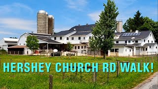 Lancaster Walk On Hershey Church Road, Kinzers Pa. 4K. Quiet Country Rd 4K