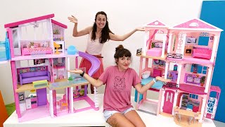 Barbie evi! Hangisi daha güzel oldu? Sevcan ve Ümit ile kız oyunları!