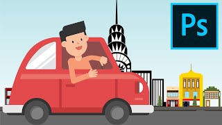 Create Moving Car GIF Animation in Photoshop CC