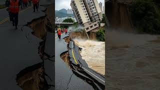High-Rise Building On The Riverbank Collapses As The Ground Sinks