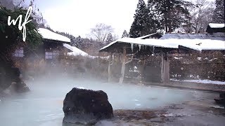 Japanese Onsen ASMR Ambience (during winter, so nice ice and snow sounds)