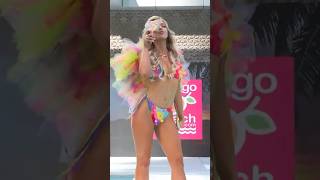 Allison Kay Bowles In Rainbow Pom Pom Bikini For Lainy Gold Designs
