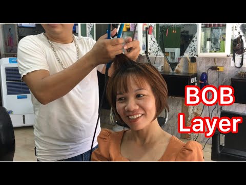 CẮT TÓC NỮ | cắt kiểu Bob layer ngắn nữ trung niên | short haircut for middle - aged women