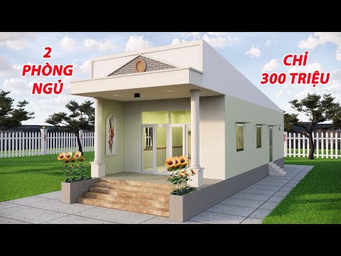Mẫu nhà cấp 4 nông thôn 2 phòng ngủ chi phí xây dựng chỉ 300 triệu| Nhà Đẹp LTK