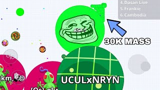 Agar.io Mobile AFK TROLLING ?INSANE MASS PILE? + DESTROYING MACRO PLAYERS