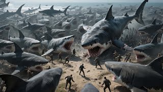 A Mutated Giant Shark Fights A Fierce Battle Of The Century With Men On Land陆行鲨 Land Shark