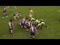 Rugby ball hits ref in the face - Harlequins vs Northampton Saints