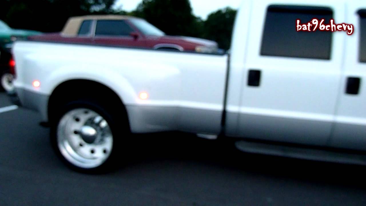 White Ford F-350 Superduty Dually on 24's - HD - YouTube