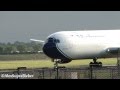 Blue Panorama 767-300ER @ Manchester, Italian Football Charter for Manchester City Vs Napoli, HD.