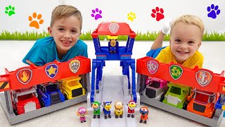 Vlad and Niki PAW Patrol Toy Trucks Rescue mission