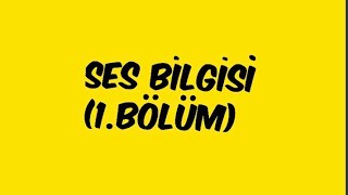 1 Ses Bilgisi 1.Bölüm 2020 Tayfa Rüştü Hoca