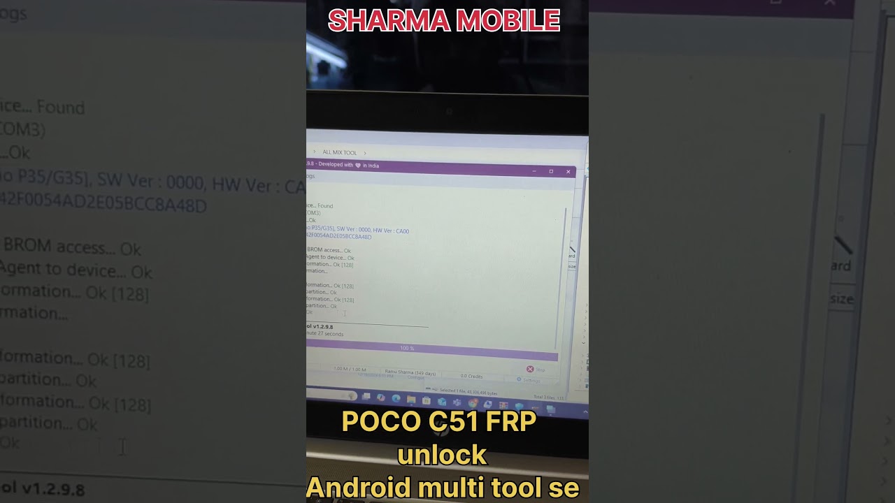 Poco c51 Frp Bypass Android 14 with android multi tool Poco c51 Frp Bypass Android 14 with android multi tool