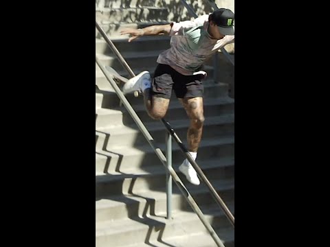 Nyjah battles an 18-stair rail #nikesb #shorts