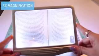 3x Rechargeable LED Page Magnifier Perfect for Reading Small Fonts