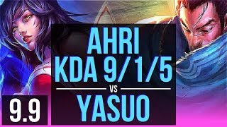 Ahri Vs Yasuo Mid Kda 915, 600 Games, Dominating Euw Challenger V9.9